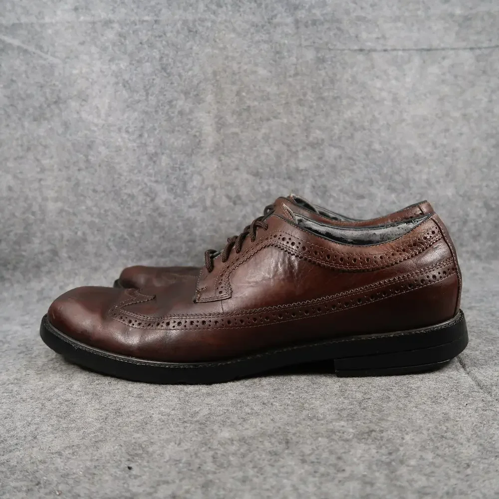 Rockport Shoes Men 11.5 Oxford Derby Wingtip Brown Leather Lace Up Classic Dress